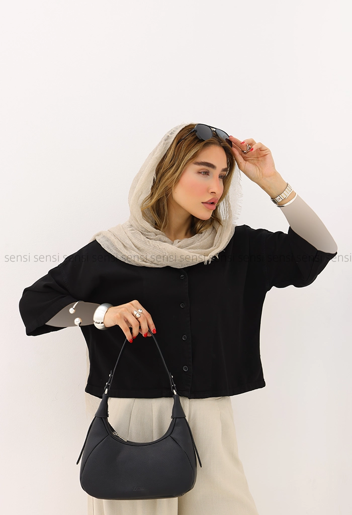 شومیز زنانه کتان سیلک باکسی کد1006059